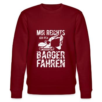 Baggerführer Bagger fahren Männer Baggerfahrer Spr - Stanley/Stella Unisex Bio-Sweatshirt CHANGER  - Burgunderrot - Vorne - Nik (191cm) & Marisol (170cm)