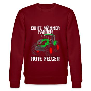 Traktor Landwirt Trecker Echte Männer fahren rote - Stanley/Stella Unisex Bio-Sweatshirt CHANGER  - Burgunderrot - Vorne - Nik (191cm) & Marisol (170cm)