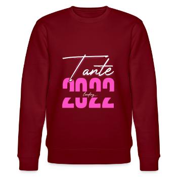 Tante Loading 2022 Babyankündigung Geburt Beste Ta - Stanley/Stella Unisex Bio-Sweatshirt CHANGER  - Burgunderrot - Vorne - Nik (191cm) & Marisol (170cm)