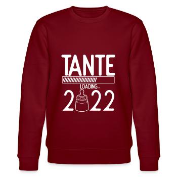 Tante Loading 2022 Babyankündigung Geburt Beste Ta - Stanley/Stella Unisex Bio-Sweatshirt CHANGER  - Burgunderrot - Vorne - Nik (191cm) & Marisol (170cm)