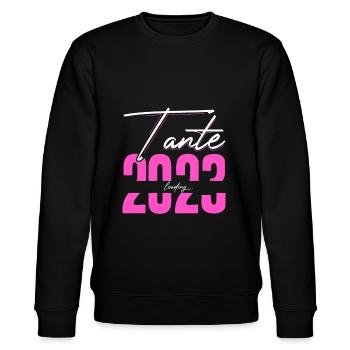 Tante Loading 2023 Babyankündigung Geburt Babygesc - Stanley/Stella Unisex Bio-Sweatshirt CHANGER  - Schwarz - Vorne - Nik (191cm) & Marisol (170cm)
