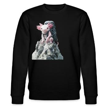 Axolotl - Stanley/Stella Unisex Bio-Sweatshirt CHANGER  - Schwarz - Vorne - Nik (191cm) & Marisol (170cm)