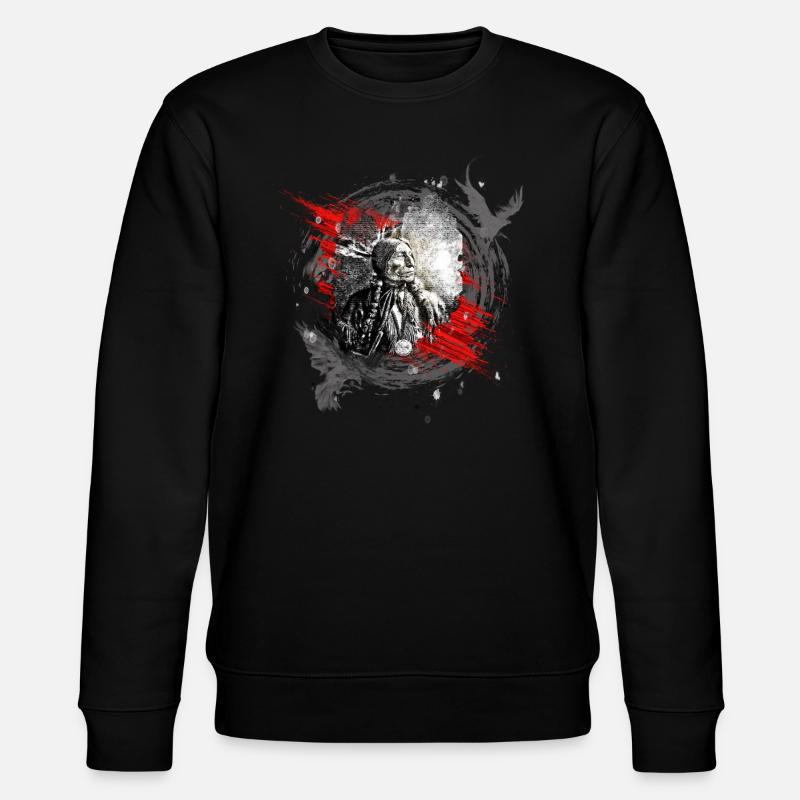 Indianischer Häuptling Modern Art - Stanley/Stella Unisex Bio-Sweatshirt CHANGER  - Schwarz