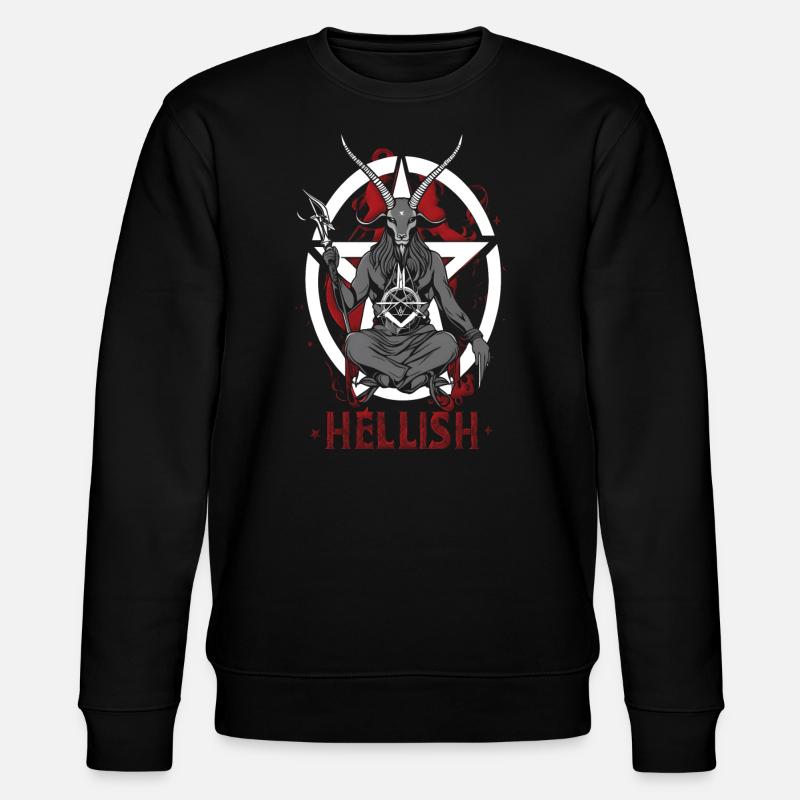 Hellish Satan Baphomet - Stanley/Stella CHANGER Unisex Organic Sweatshirt - black