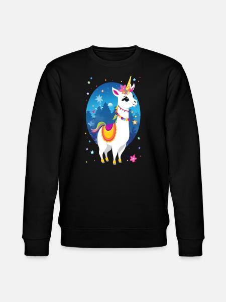 Lama Einhorn - Stanley/Stella Unisex Bio-Sweatshirt CHANGER  - Schwarz