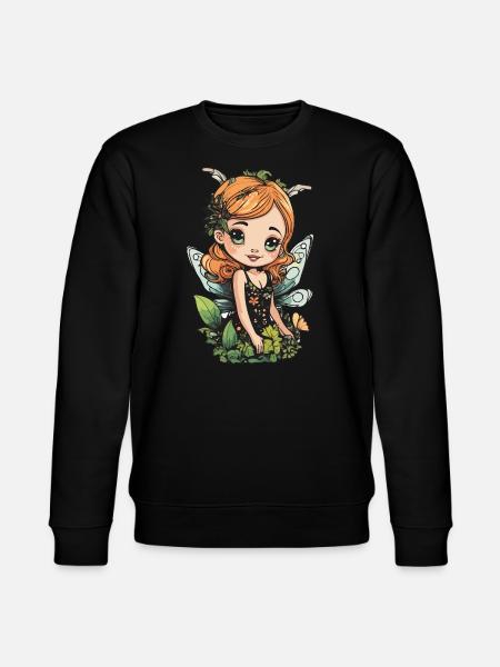 Blooming Forest Fairy – Sweet Nature Spirit - Stanley/Stella CHANGER Unisex Organic Sweatshirt - black