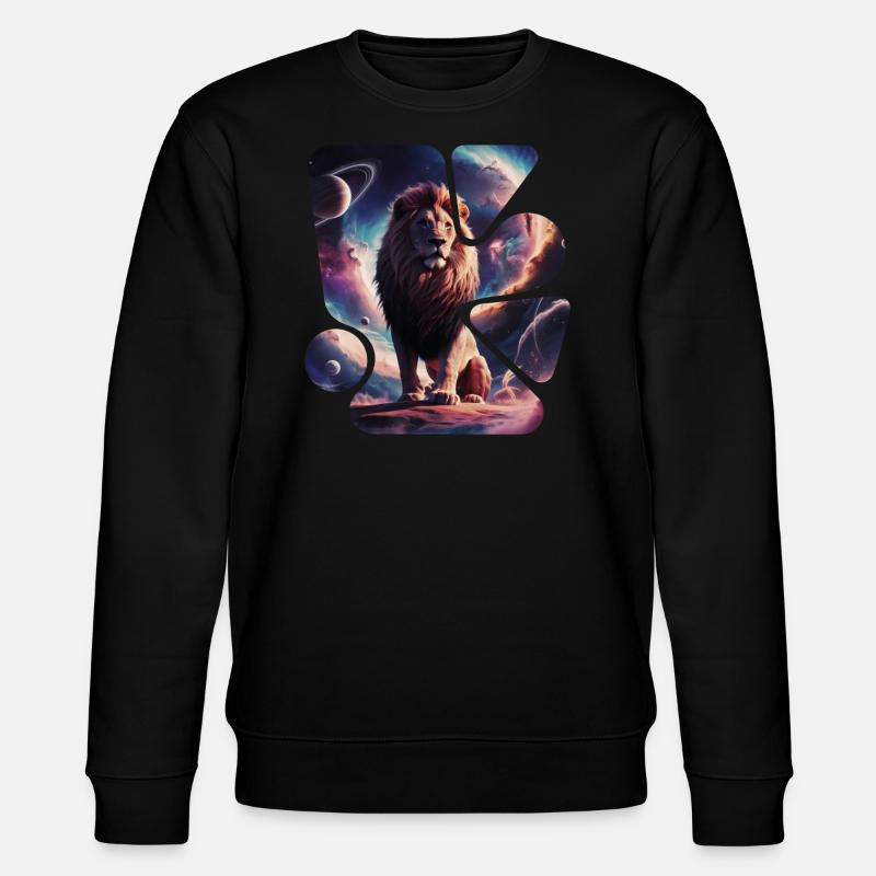 Space Löwe - Stanley/Stella Unisex Bio-Sweatshirt CHANGER  - Schwarz