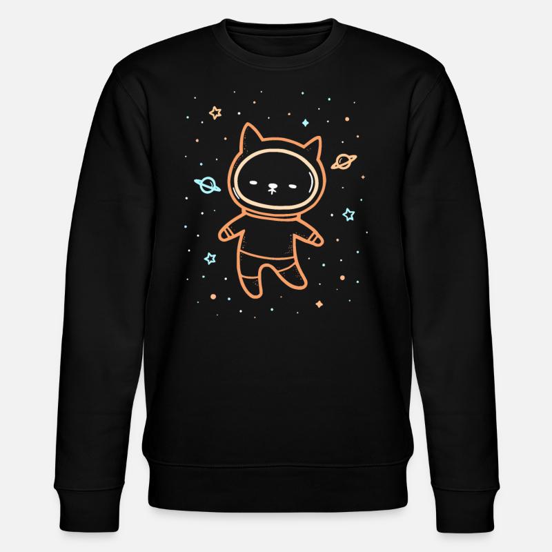 Space Cat - Stanley/Stella Unisex Bio-Sweatshirt CHANGER  - Schwarz