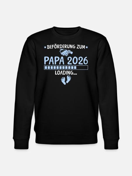 Schwangerschaftsverkündung Werdender Papa 2026 - Stanley/Stella Unisex Bio-Sweatshirt CHANGER - Schwarz