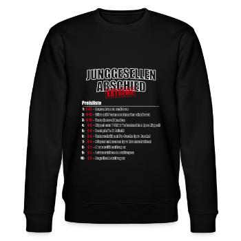 Junggesellenabschied Bräutigam EXTREME - weiß - Stanley/Stella Unisex Bio-Sweatshirt CHANGER  - Schwarz - Vorne - Nik (191cm) & Marisol (170cm)