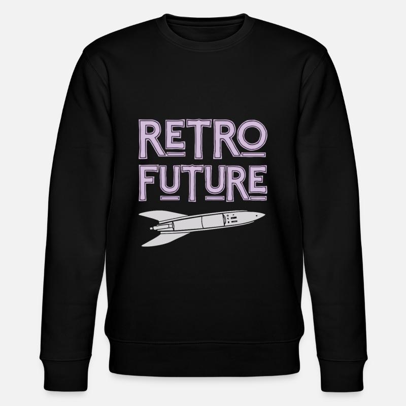 Retro Future Rocket Nostalgia - Stanley/Stella CHANGER Unisex Organic Sweatshirt - black