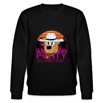 Party Bear - All Night Long - Stanley/Stella CHANGER Unisex Organic Sweatshirt - black - Front - Nik (191cm) & Marisol (170cm)
