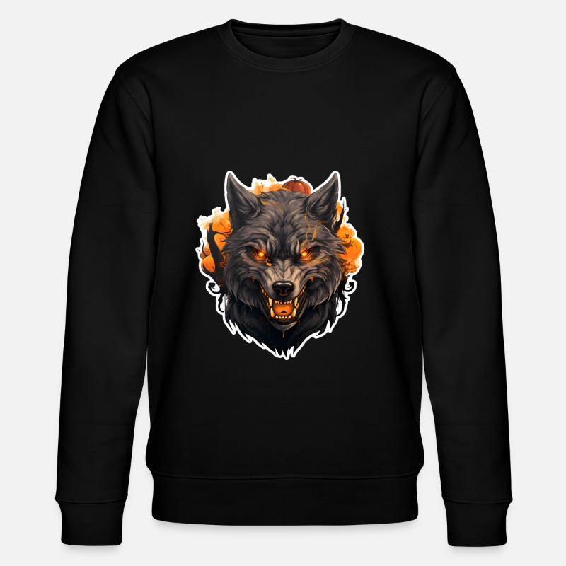 Loup Automne Halloween 3 - Sweat bio CHANGER Stanley/Stella Unisexe - noir