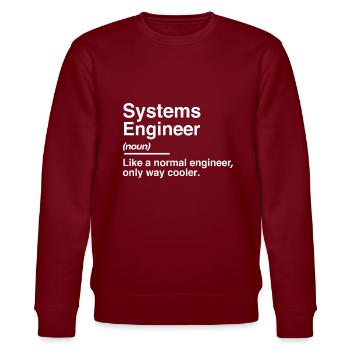 Systems Engineer Definition Normal Only - Stanley/Stella CHANGER Unisex Organic Sweatshirt - burgundy - Front - Nik (191cm) & Marisol (170cm)
