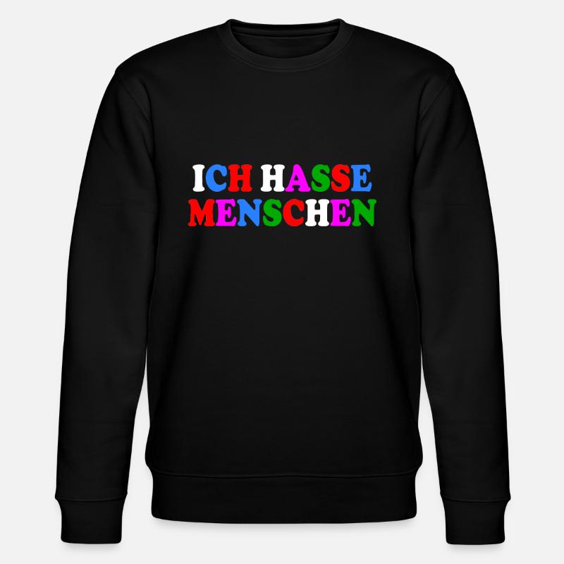 Ich hasse menschen - Stanley/Stella Unisex Bio-Sweatshirt CHANGER  - Schwarz