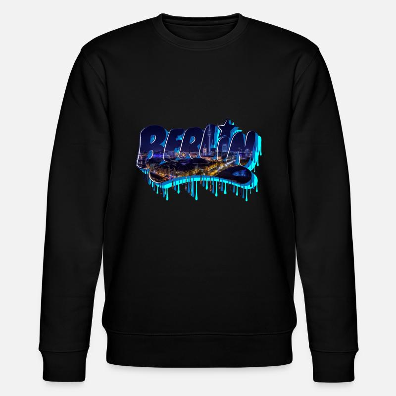 Berlin Graffiti Schriftzug - Stanley/Stella Unisex Bio-Sweatshirt CHANGER  - Schwarz