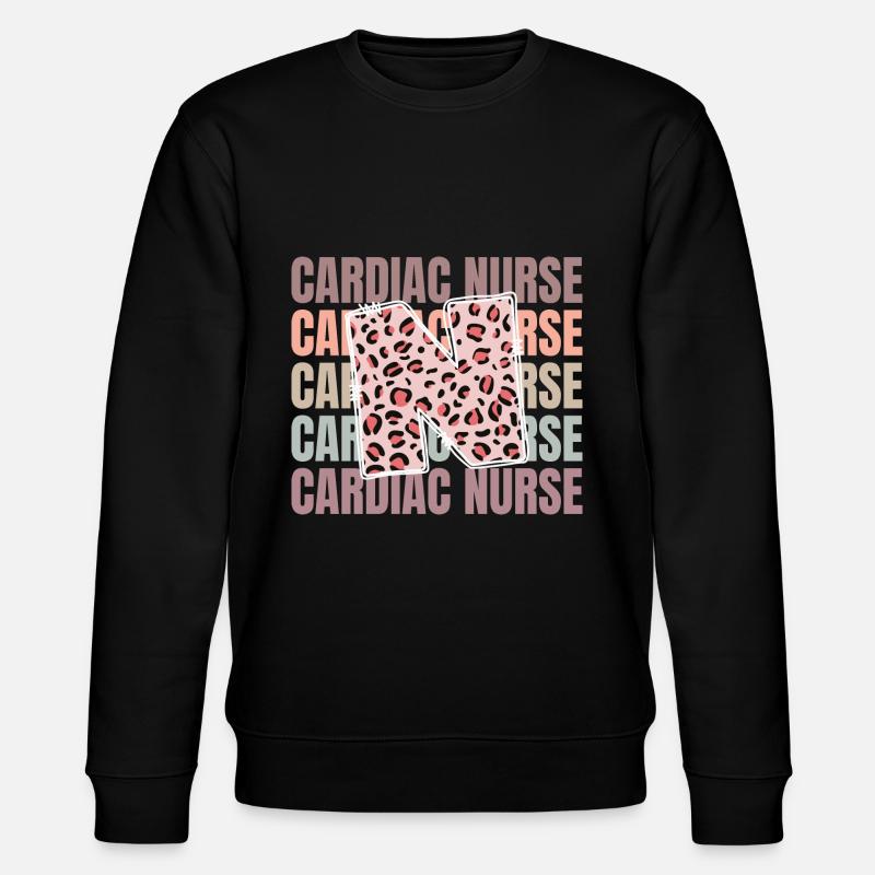 Leopard Herzkrankenschwester Leben - Stanley/Stella Unisex Bio-Sweatshirt CHANGER  - Schwarz