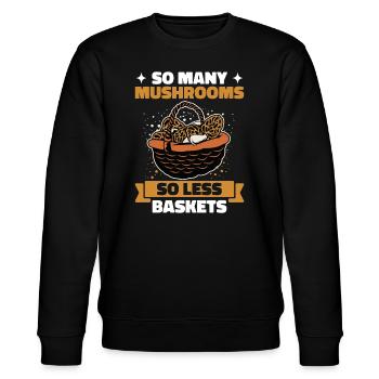 Mushroom picking so many mushrooms - Stanley/Stella CHANGER Unisex Organic Sweatshirt - black - Front - Nik (191cm) & Marisol (170cm)