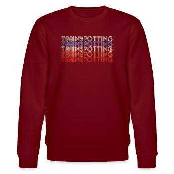 Trainspotting Zug Lok Dampfeisenbahn Eisenbahn - Stanley/Stella Unisex Bio-Sweatshirt CHANGER  - Burgunderrot - Vorne - Nik (191cm) & Marisol (170cm)
