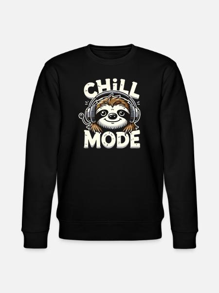 Sloth Chill Mode Relaxation - Stanley/Stella CHANGER Unisex Organic Sweatshirt - black