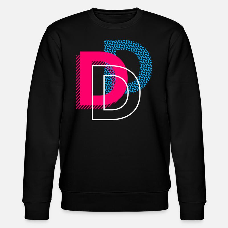 Lettre initiale D - Sweat bio CHANGER Stanley/Stella Unisexe - noir