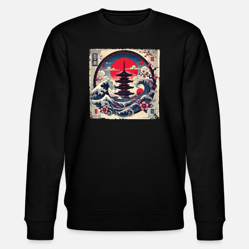 Pagode japonaise traditionnelle, - Sweat bio CHANGER Stanley/Stella Unisexe - noir