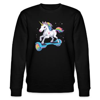 La vie de licorne est meilleure si vous faites du hoverboard - Sweat bio CHANGER Stanley/Stella Unisexe - noir - Devant - Nik (191cm) & Marisol (170cm)
