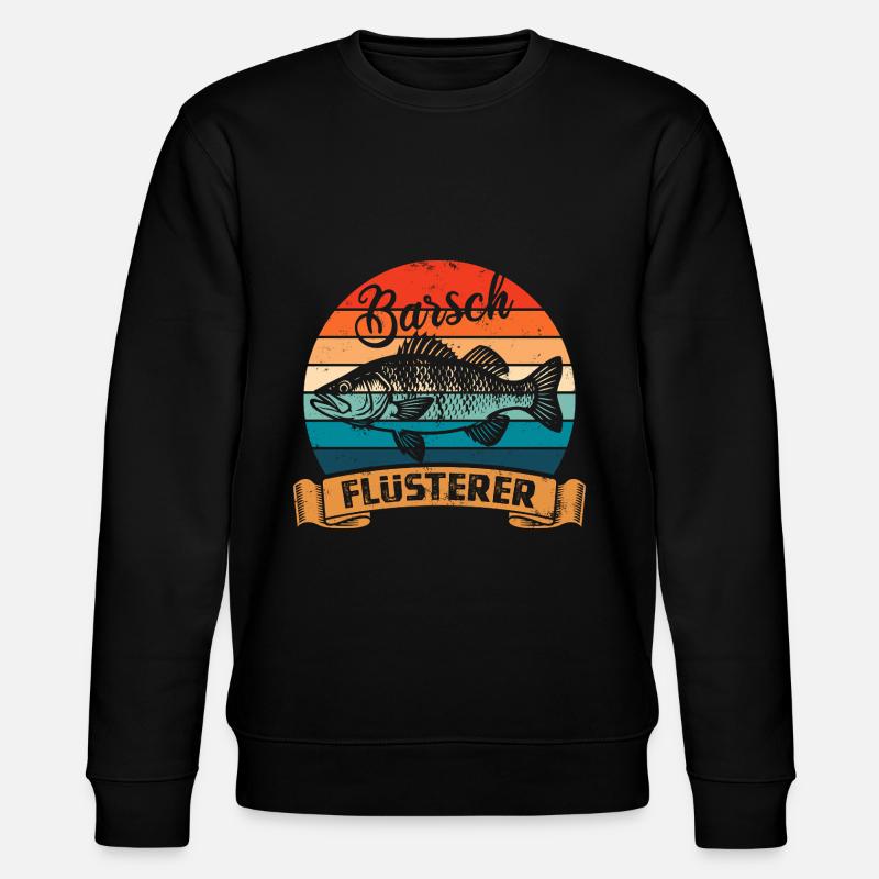 Barsch Flüsterer - Fisch - Angler Geschenk - Stanley/Stella Unisex Bio-Sweatshirt CHANGER  - Schwarz