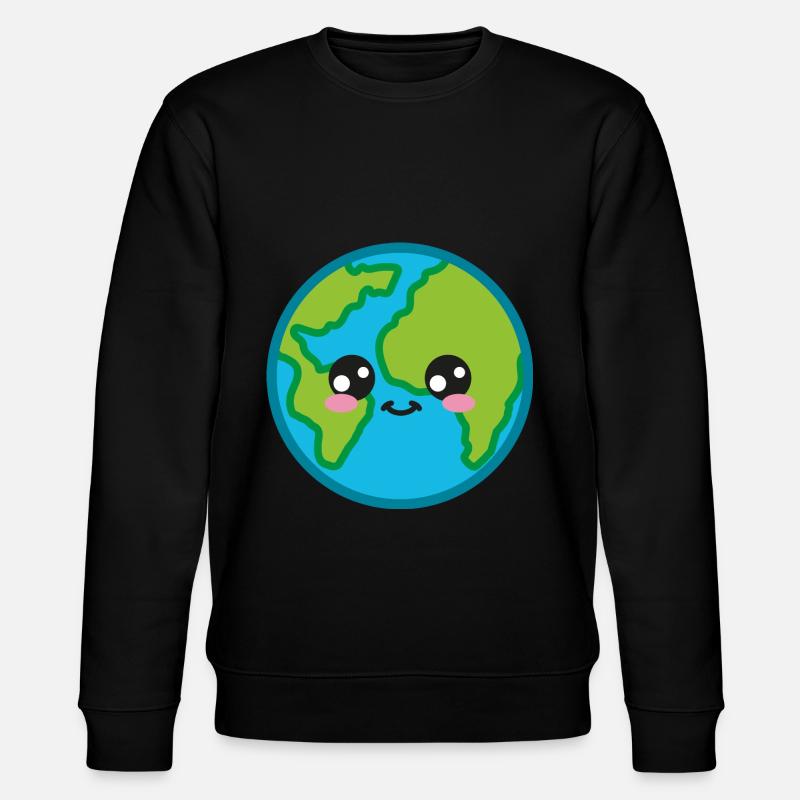 Welt Kawaii Süß - Stanley/Stella Unisex Bio-Sweatshirt CHANGER  - Schwarz