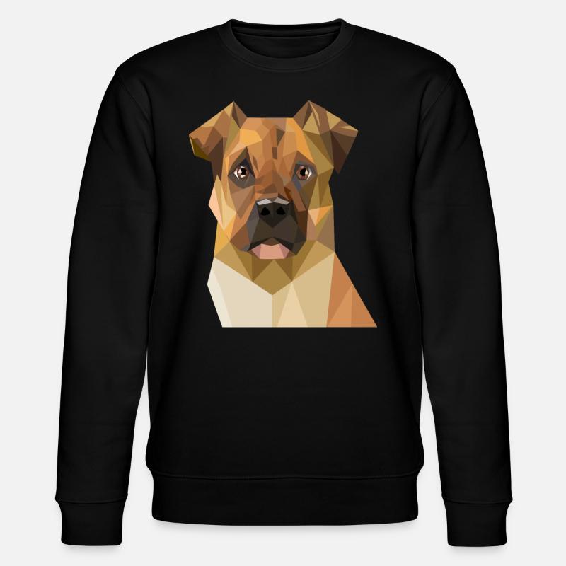 Geometrische Boxer-Hundekunst - Stanley/Stella Unisex Bio-Sweatshirt CHANGER  - Schwarz