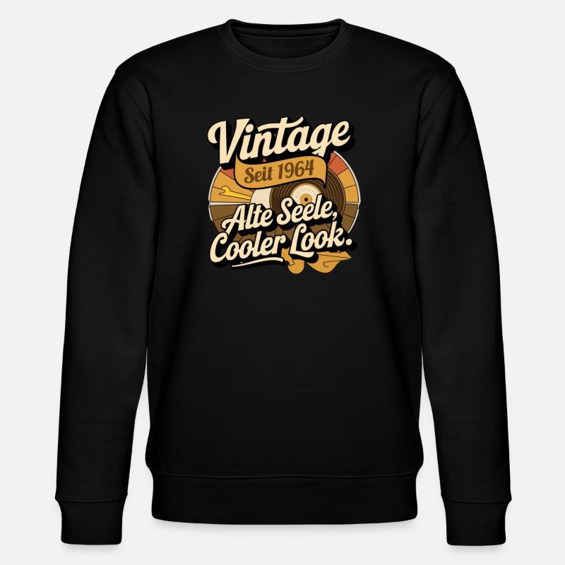 Vintage seit 1964 Alte Seele cooler look - Stanley/Stella Unisex Bio-Sweatshirt CHANGER - Schwarz