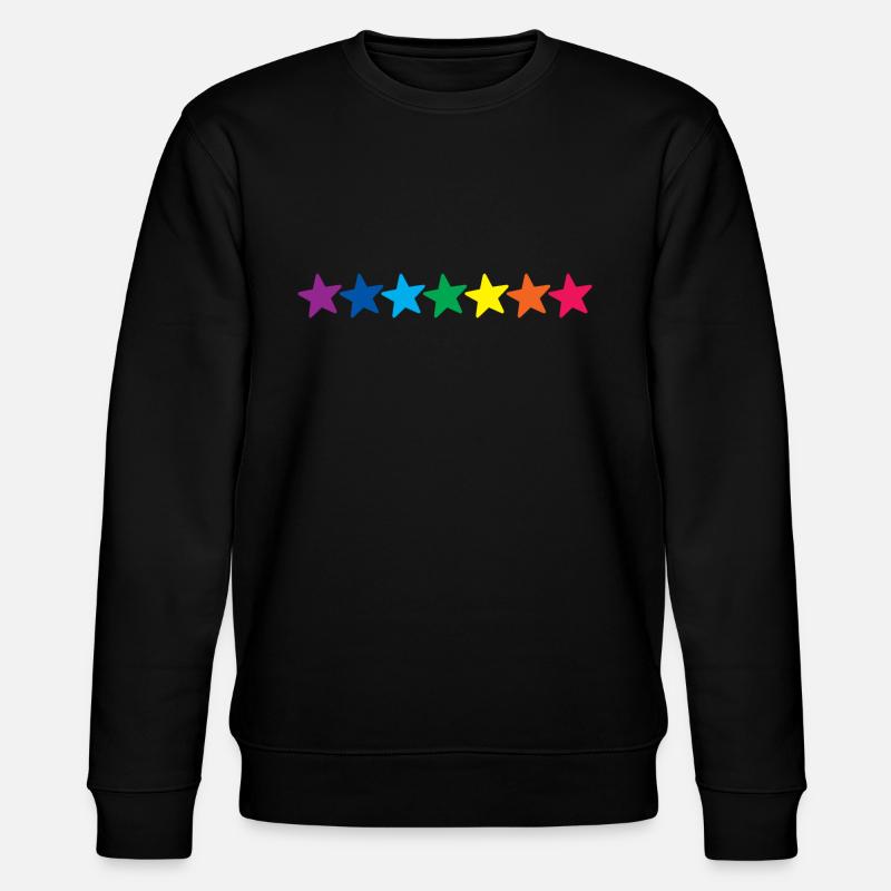 Étoiles Rainbow horizontales - Sweat bio CHANGER Stanley/Stella Unisexe - noir