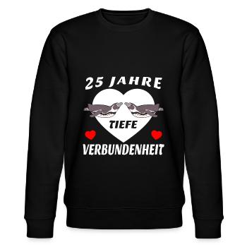 Silberhochzeit Verbundenheit Eheleute Jubiläum - Stanley/Stella Unisex Bio-Sweatshirt CHANGER  - Schwarz - Vorne - Nik (191cm) & Marisol (170cm)