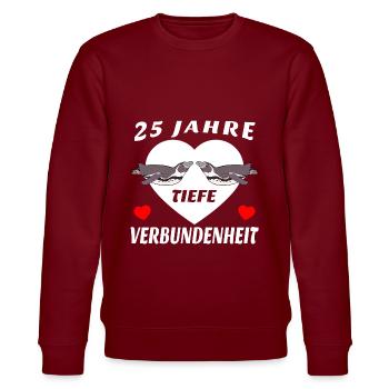 Silberhochzeit Verbundenheit Eheleute Jubiläum - Stanley/Stella Unisex Bio-Sweatshirt CHANGER  - Burgunderrot - Vorne - Nik (191cm) & Marisol (170cm)