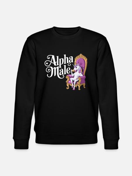 Regnbue Alpha Man Enhjørning - Stanley/Stella økologisk unisex-sweatshirt CHANGER  - sort
