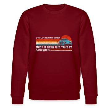 Drifting Tuning Street Racing Road - Stanley/Stella CHANGER Unisex Organic Sweatshirt - burgundy - Front - Nik (191cm) & Marisol (170cm)