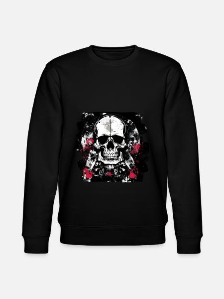 Skull Trash Polka Biker Culture - Stanley/Stella CHANGER Unisex Organic Sweatshirt - black