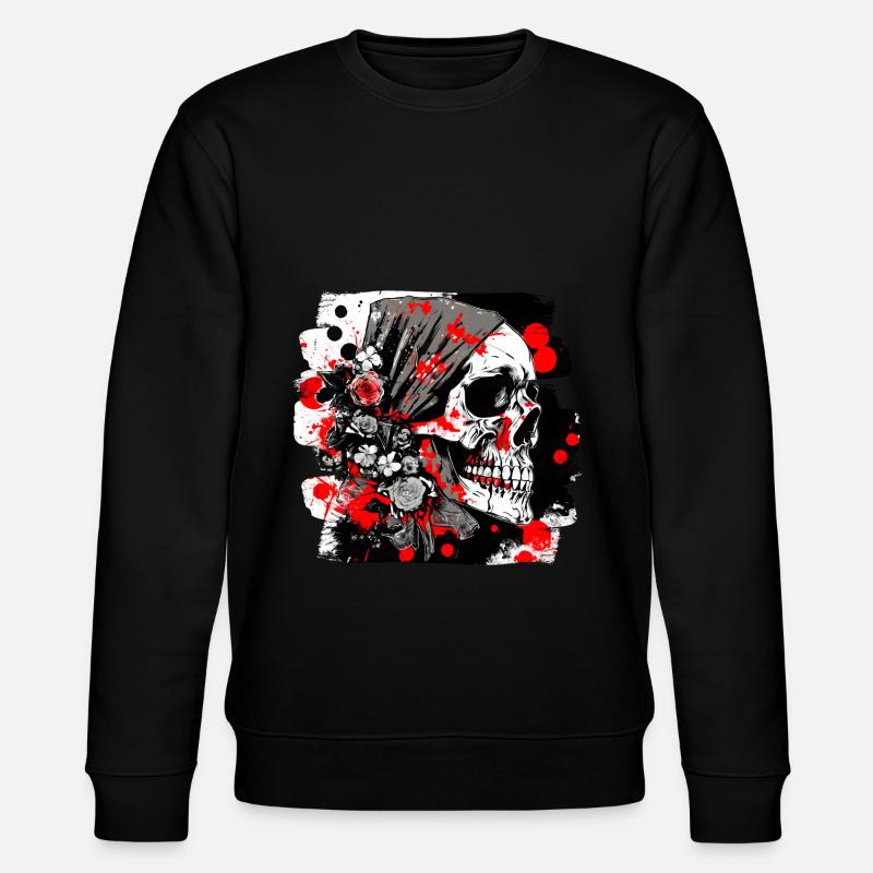Skull Splash Trash Polka Tattoo - Stanley/Stella CHANGER Unisex Organic Sweatshirt - black
