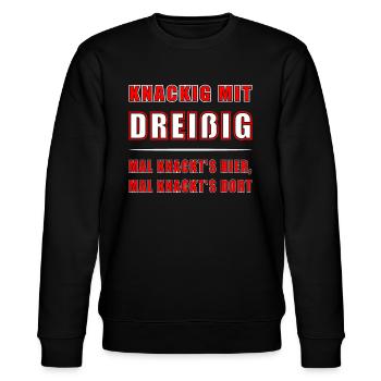 30. Geburtstag Geschenk Knackige 30 1994 - Stanley/Stella Unisex Bio-Sweatshirt CHANGER  - Schwarz - Vorne - Nik (191cm) & Marisol (170cm)