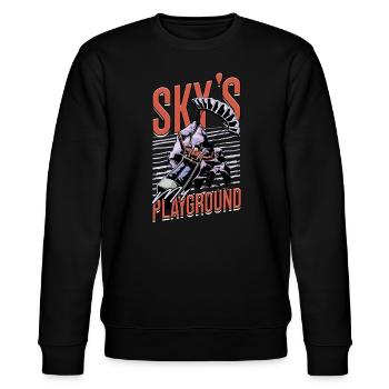 Paragliding Paraglider Gleiter - Stanley/Stella Unisex Bio-Sweatshirt CHANGER  - Schwarz - Vorne - Nik (191cm) & Marisol (170cm)