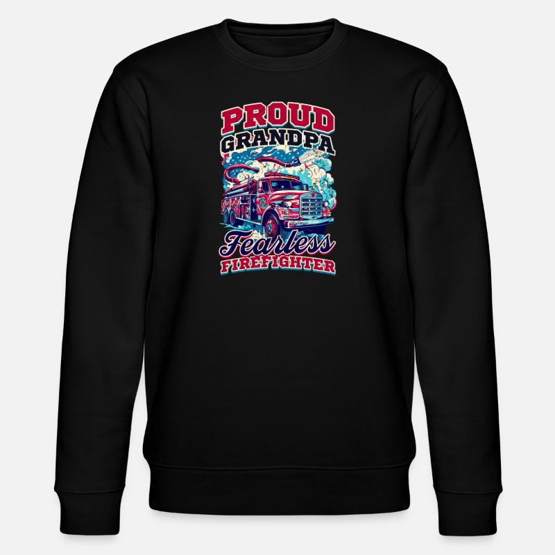 Grand-père pompier pompier intrépide - Sweat bio CHANGER Stanley/Stella Unisexe - noir