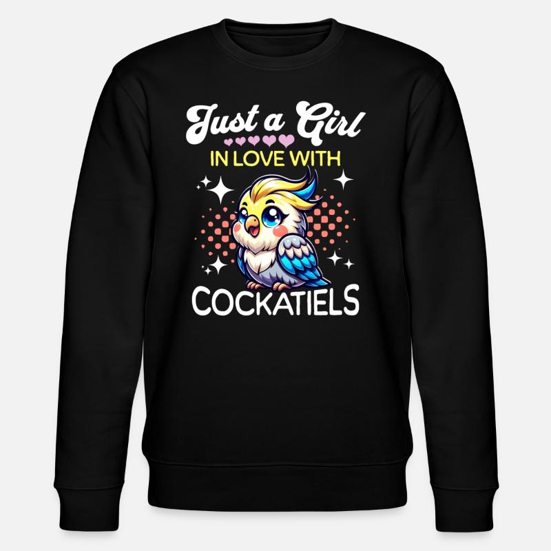Nymphensittich Mädchen - Stanley/Stella Unisex Bio-Sweatshirt CHANGER - Schwarz