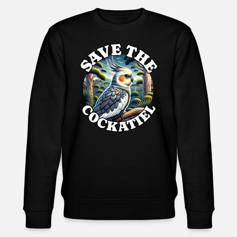 Save Nymphensittich - Stanley/Stella Unisex Bio-Sweatshirt CHANGER  - Schwarz