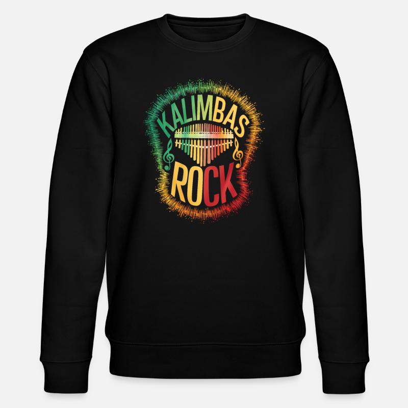 Idiophon Kalimba Geschenk - Stanley/Stella Unisex Bio-Sweatshirt CHANGER  - Schwarz