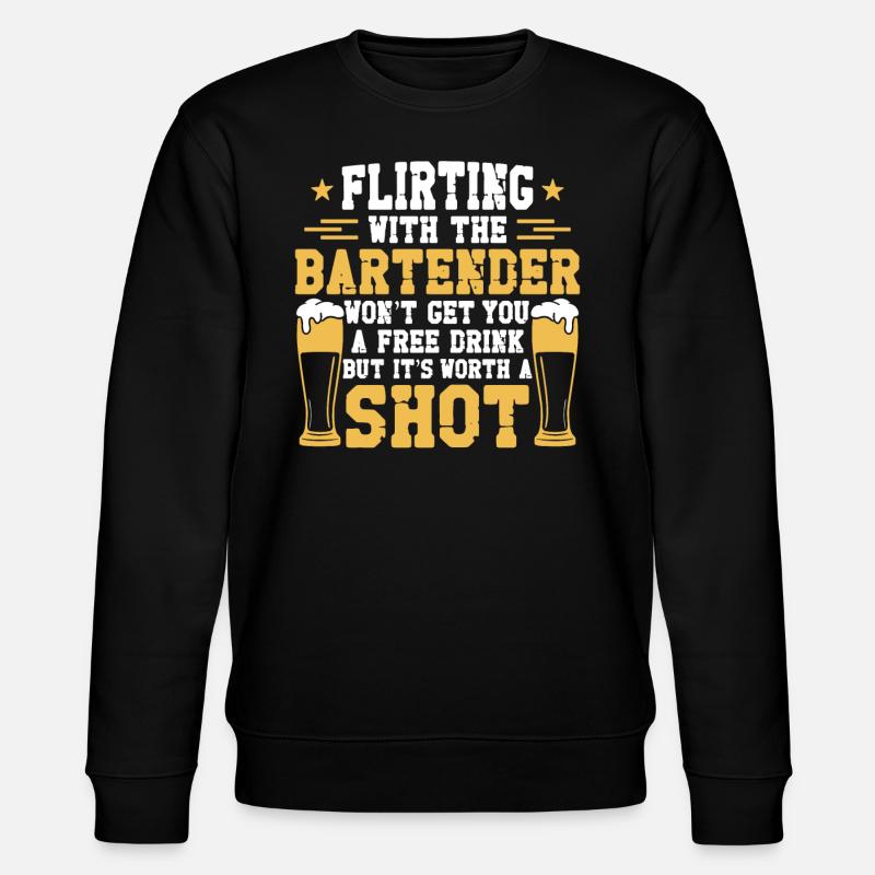 Bartender Mixologist Flirting With - Stanley/Stella CHANGER Unisex Organic Sweatshirt - black