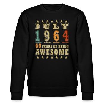 Born in July 1964 Born in July 1964 Born in July 1964 - Stanley/Stella CHANGER Unisex Organic Sweatshirt - black - Front - Nik (191cm) & Marisol (170cm)