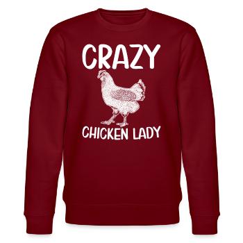 Crazy Chicken Lady Funny Chicken Girl Farmer B - Sweat bio CHANGER Stanley/Stella Unisexe - bordeaux - Devant - Nik (191cm) & Marisol (170cm)