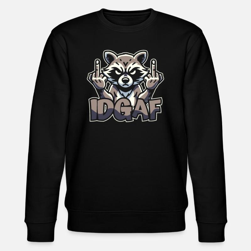 Waschbär Idgaf - Stanley/Stella Unisex Bio-Sweatshirt CHANGER  - Schwarz