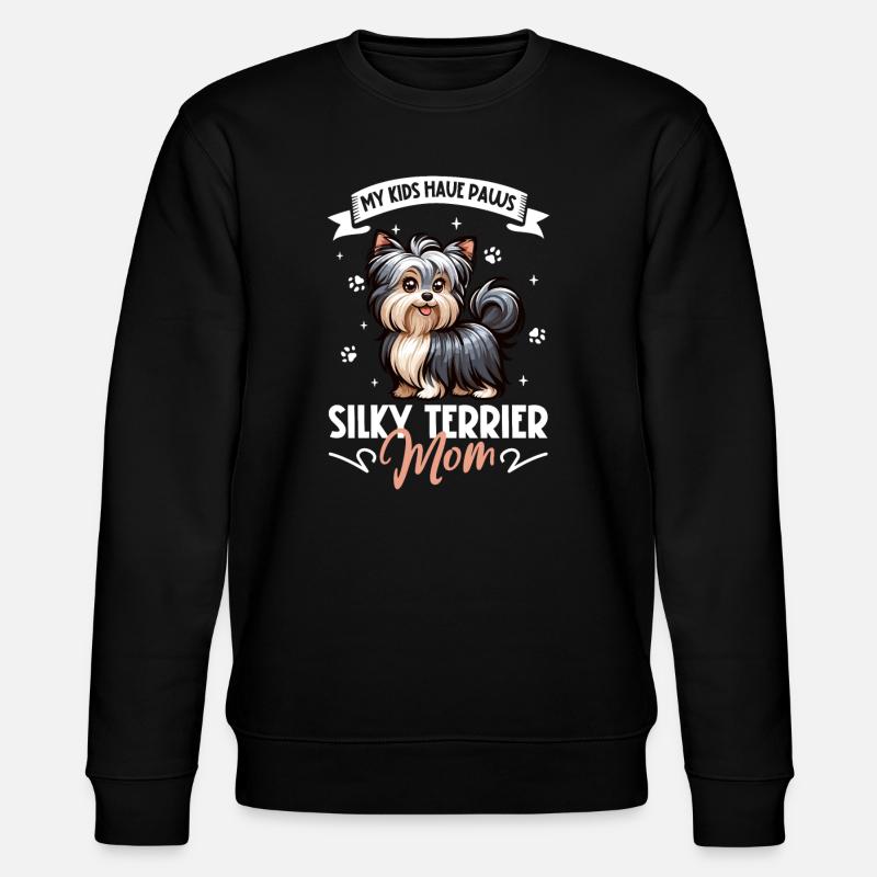 Australian Silky Terrier Mom - Stanley/Stella CHANGER Unisex Organic Sweatshirt - black