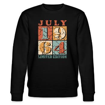 Geburtstag Juli 1964 Jahr 1964 Juli Jahrgang 1964 - Stanley/Stella Unisex Bio-Sweatshirt CHANGER  - Schwarz - Vorne - Nik (191cm) & Marisol (170cm)